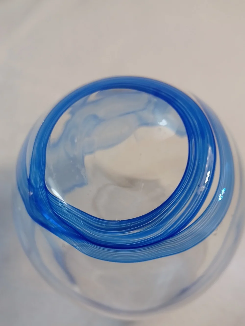 pier 1 imports hand blown blue swirl stemless glasses set of 2 art glass tumbler